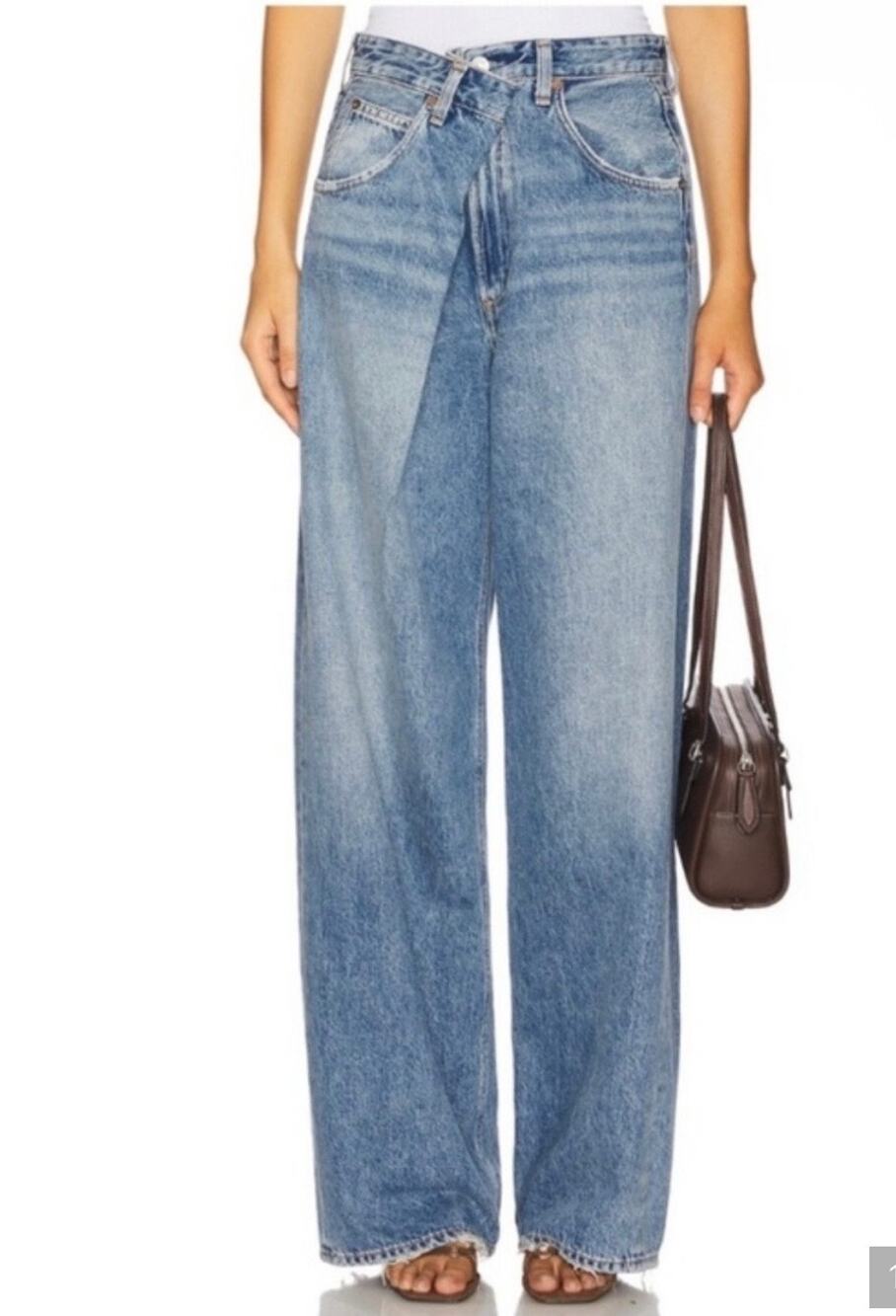 AGOLDE Vana Fold Jeans women Sz. 24 blue wide leg relaxed